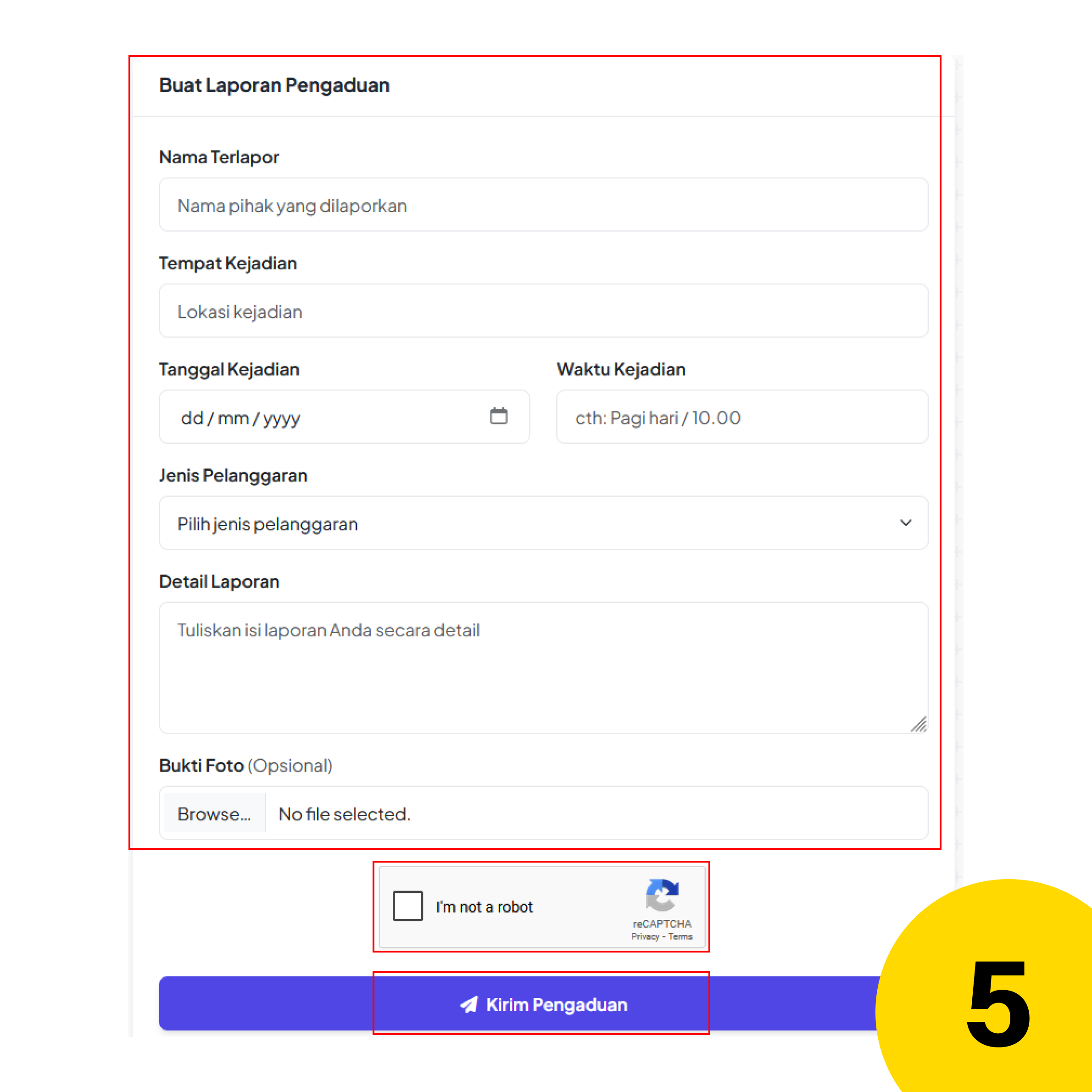 Langkah 4: Lengkapi Formulir